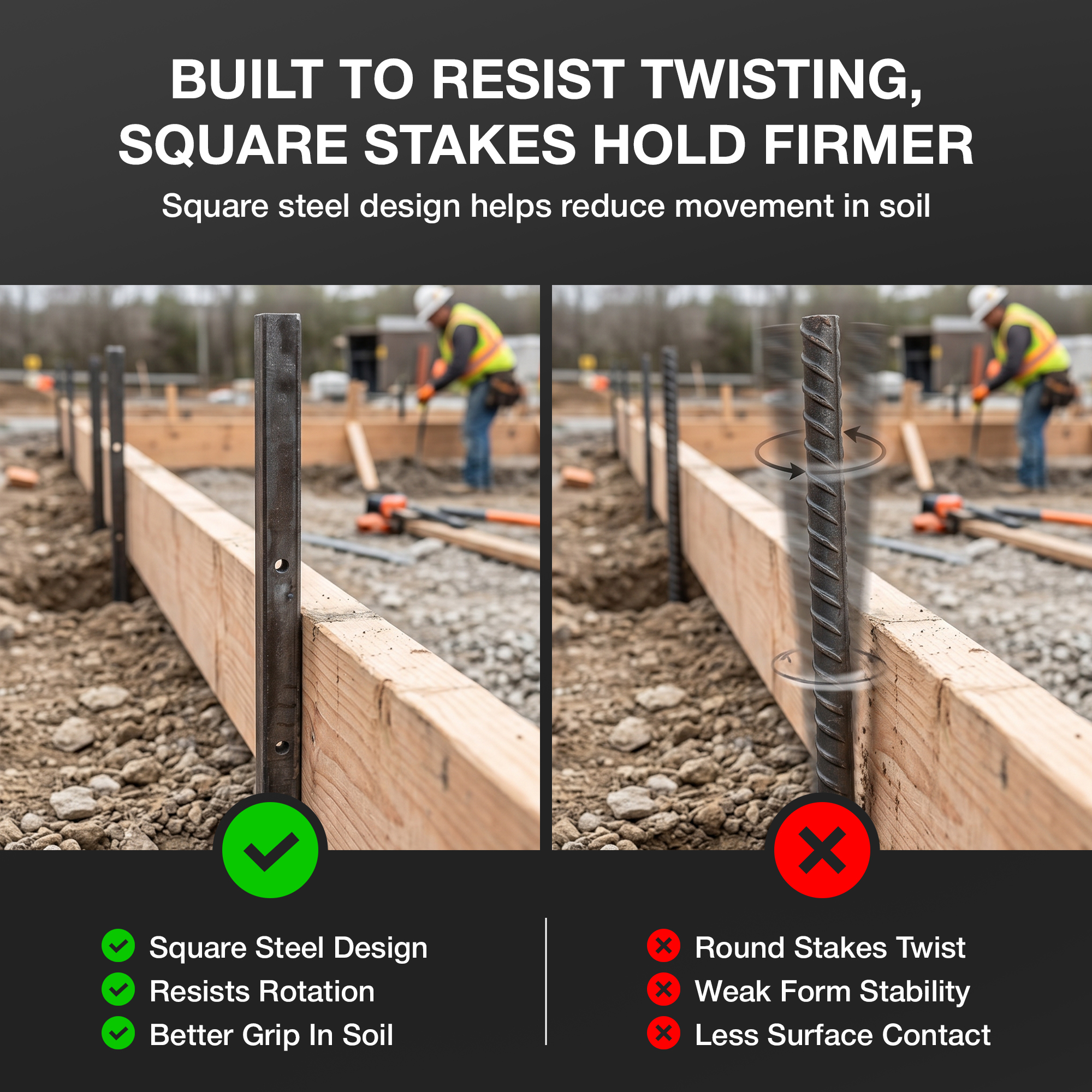 Hardline Square Concrete Stakes 1