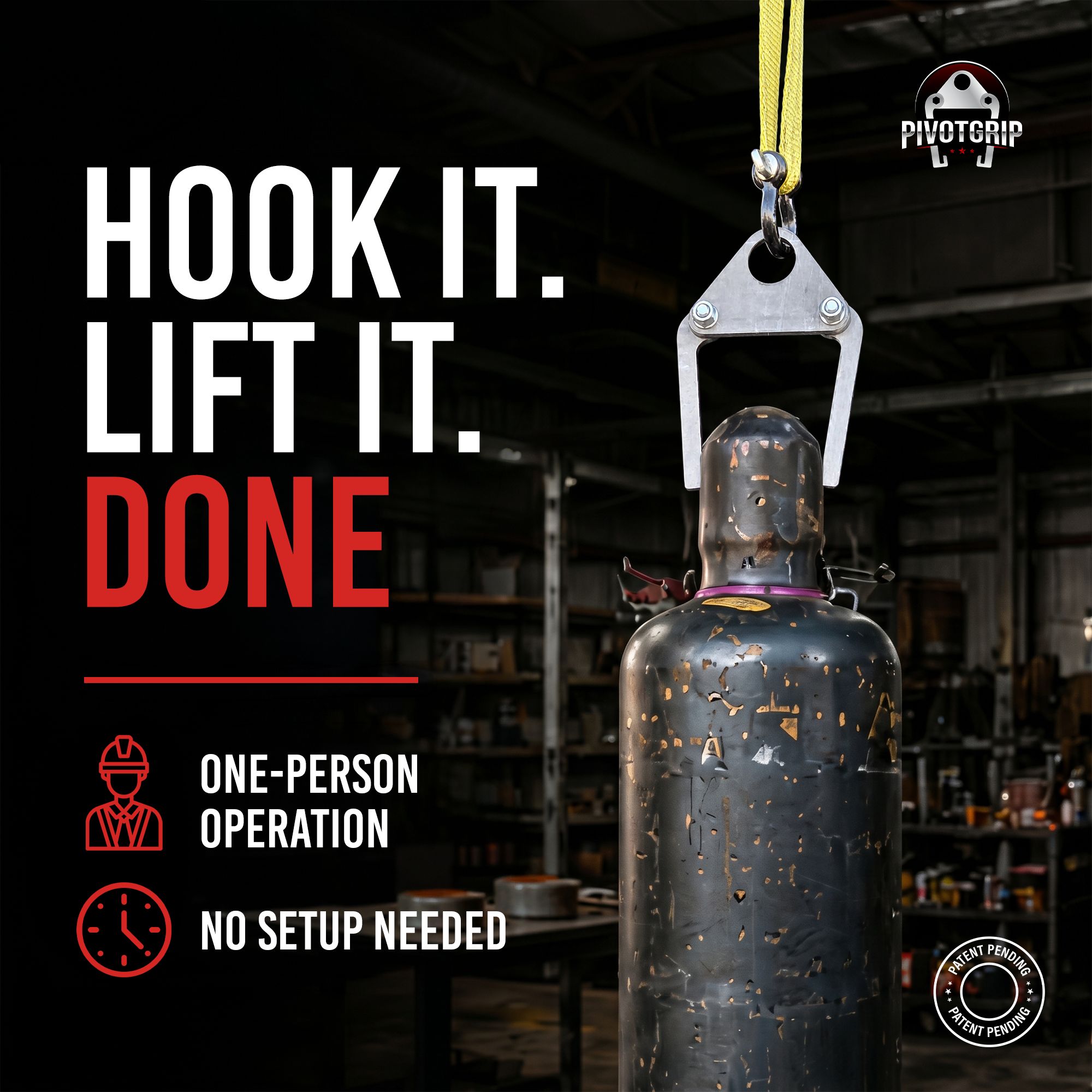 Pivot Grip Welding Cylinder Lifting Device 2